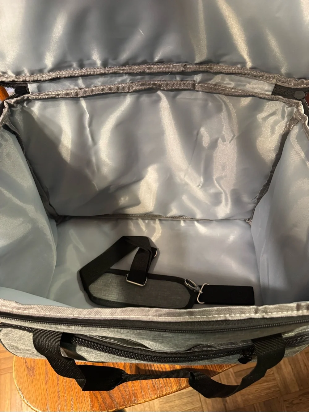Cooler Gray Tote Bag with Black Handles Perfect for the Beach!